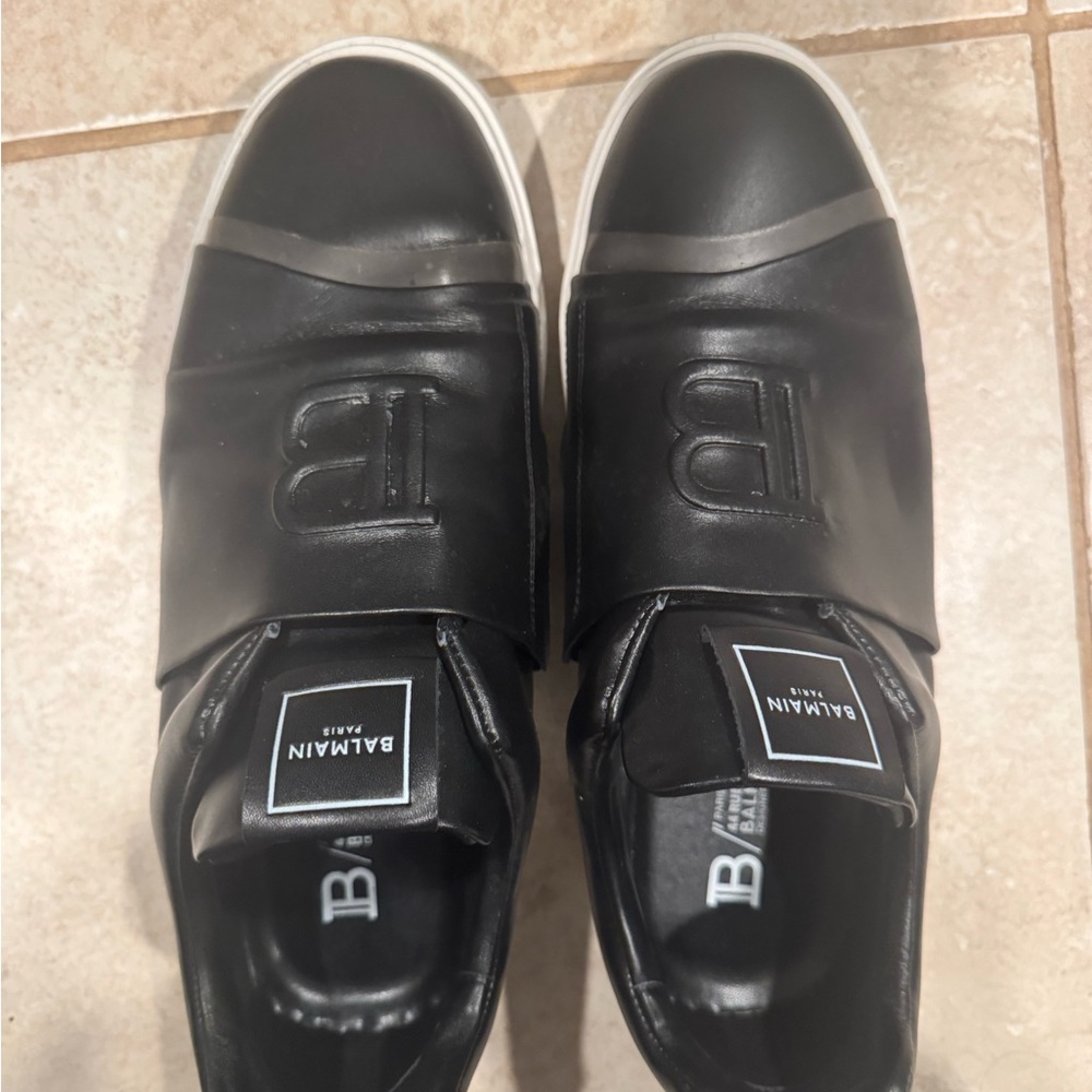 Balmain Black & White B-Court Sneakers Sleek Minimalist Design